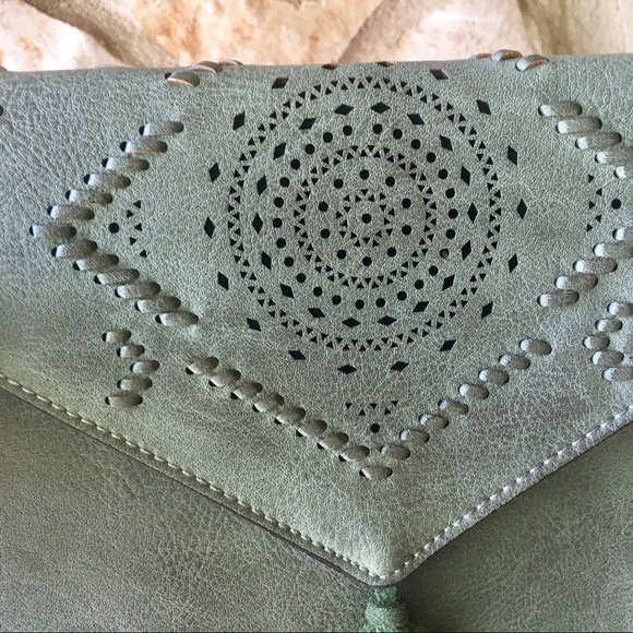 New! Anthropologie Tote and clutch combo in sage. - Picture 6 of 8